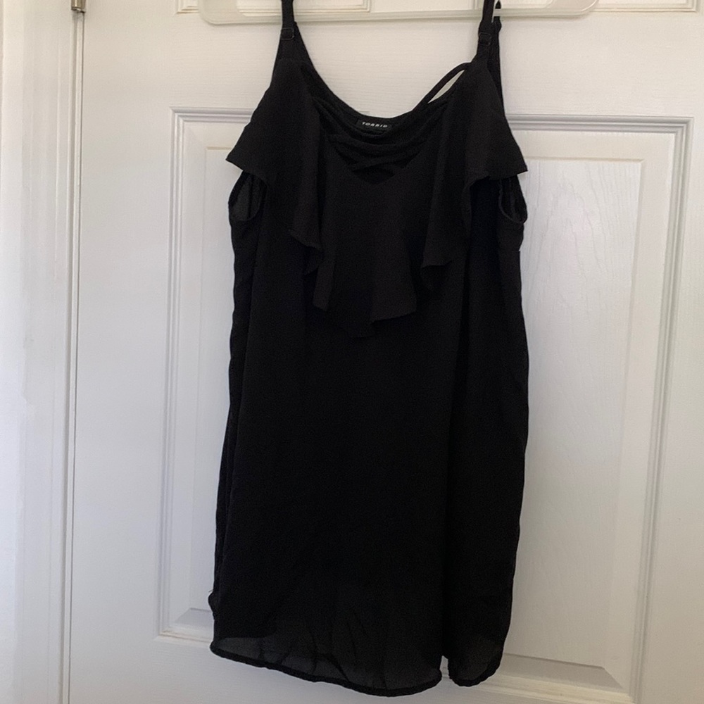 Torrid Satin Black Thin Strap Top